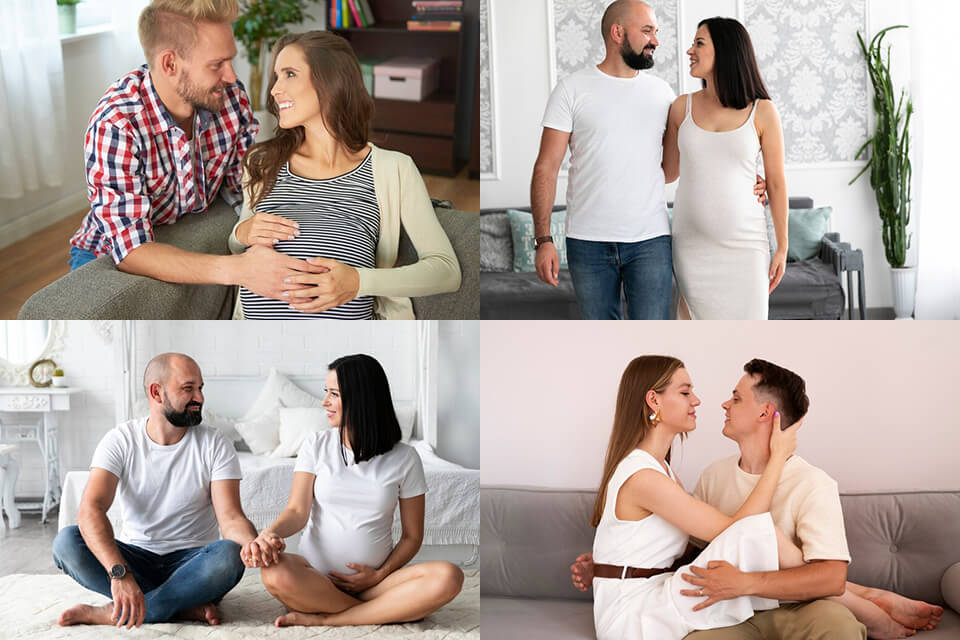 maternity photoshoot poses face to face