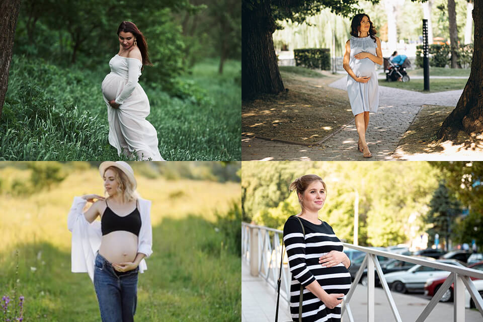 maternity photoshoot poses walking