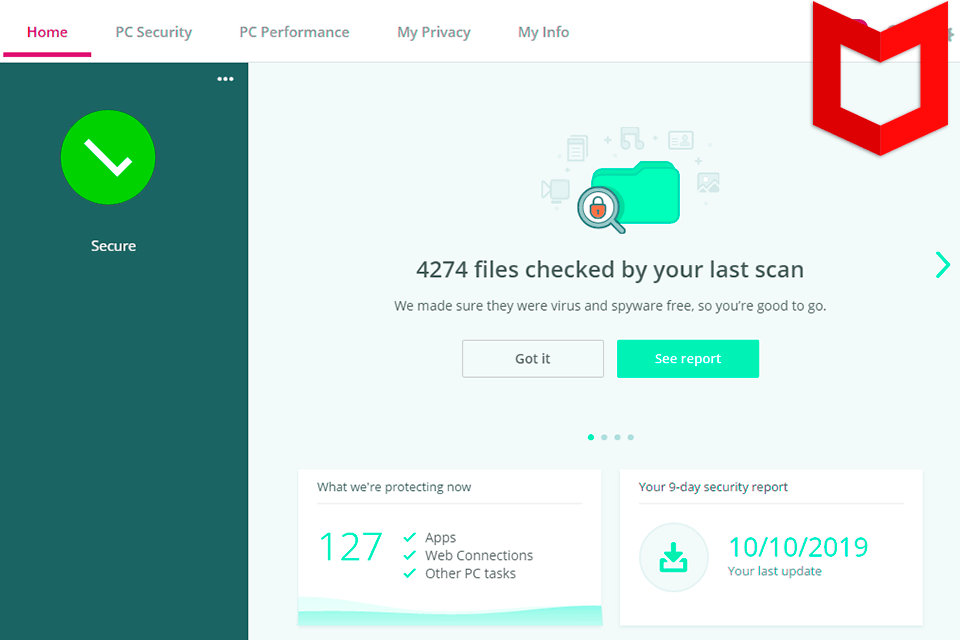 mcafee interface