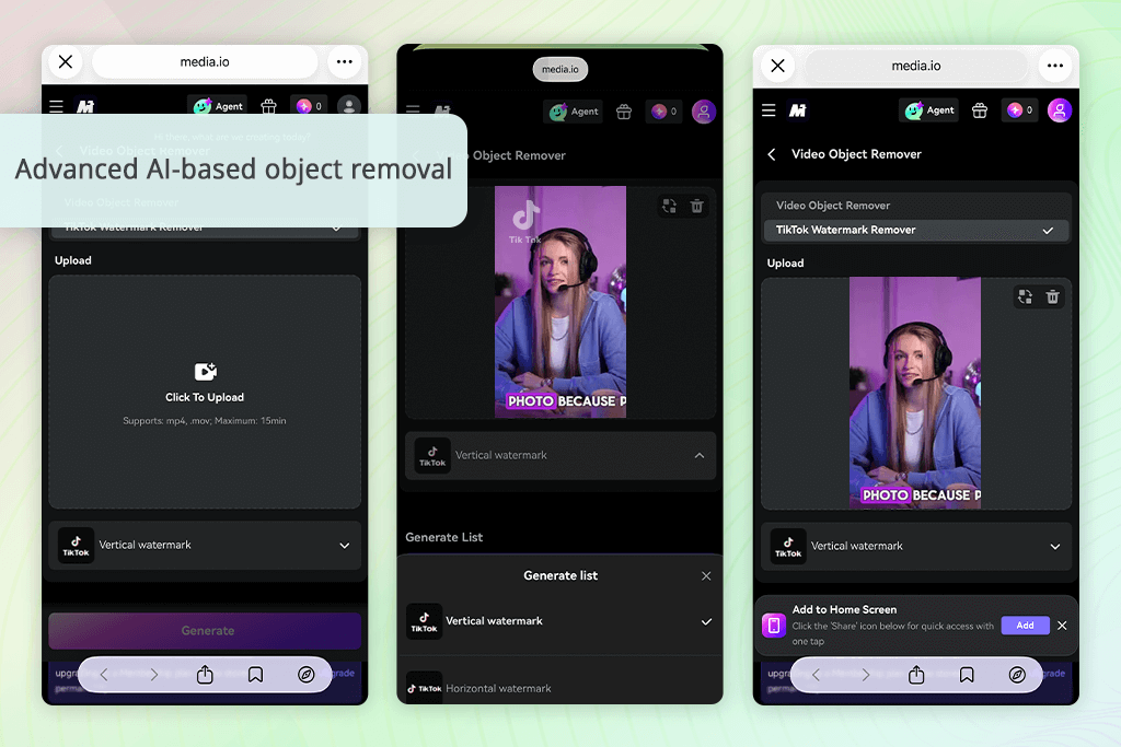 media io anieraser interface