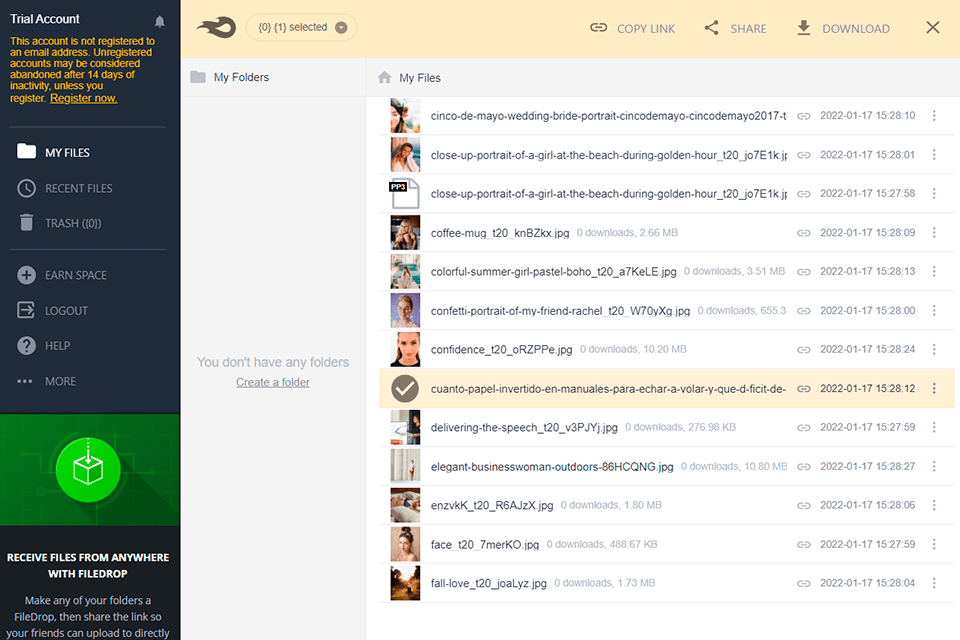 ميديافاير التخزين السحابي لواجهة الصور