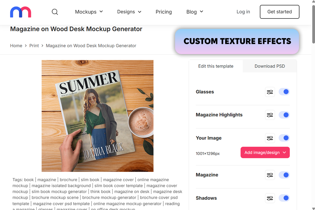 mediamodifier magazine mockup generator