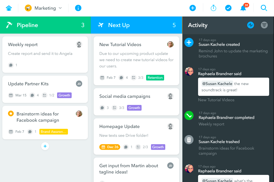 meistertask interface