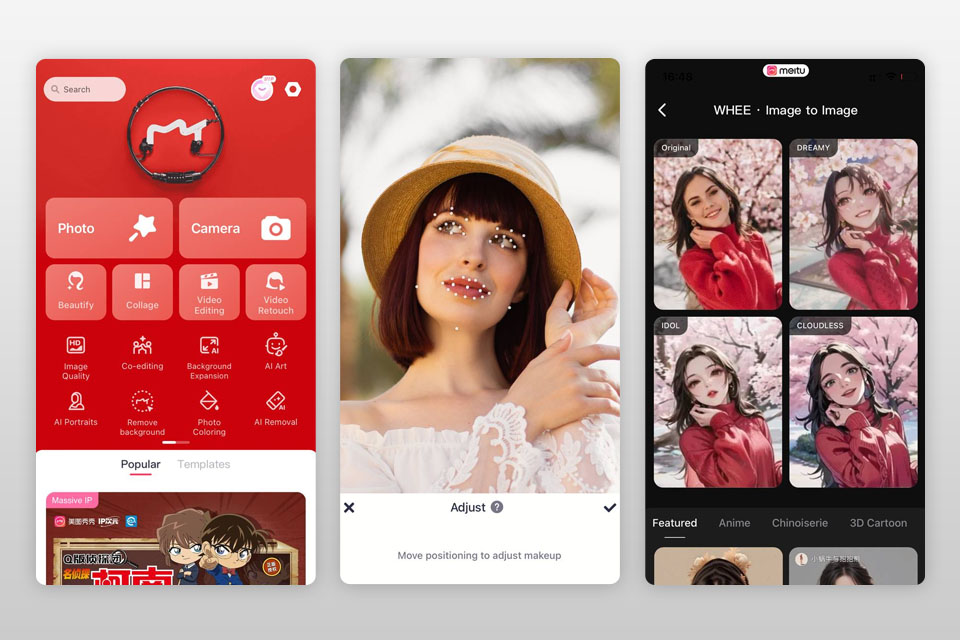 meitu app like faceapp interface