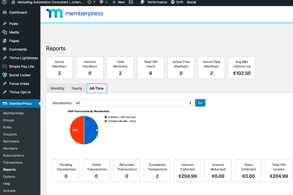 memberpress wordpress membership plugin interface