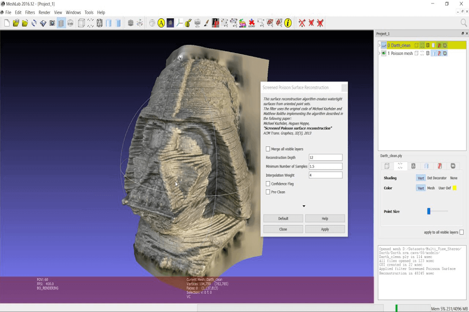 meshlab stl editors interface