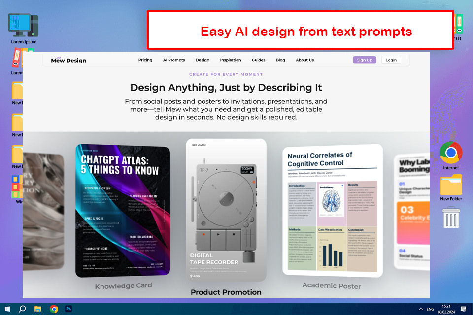 mew design free ai website