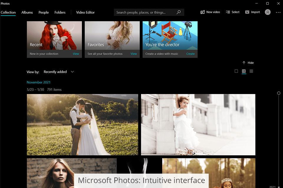 microsoft photos interface