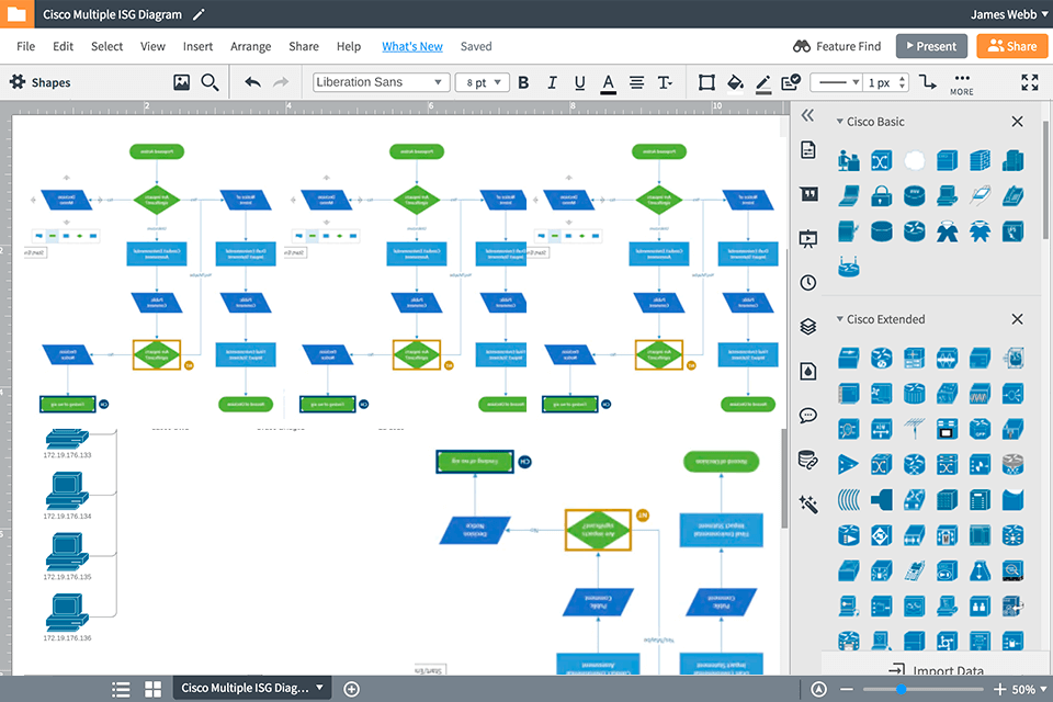 microsoft visio network diagram software interface