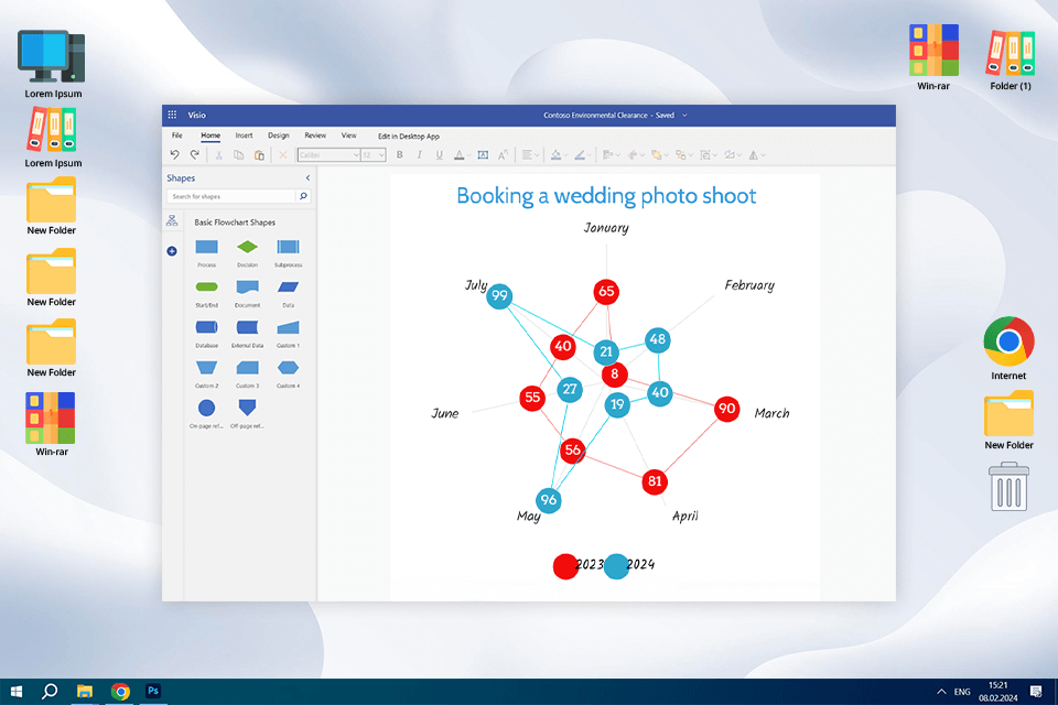 software gratuito microsoft vision para fazer gráficos