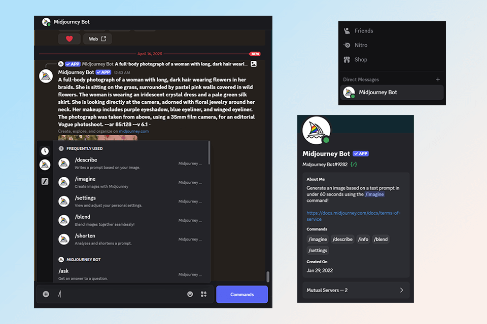 midjourney user interface