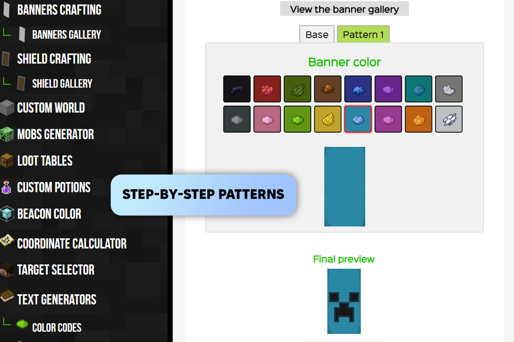 minecraft tools banner maker