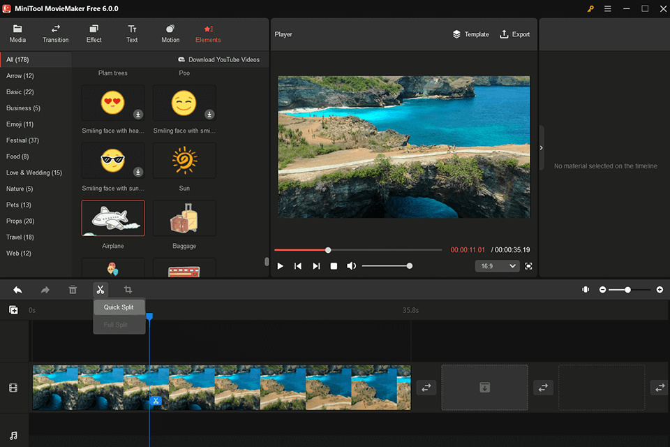 minitool movie maker interfaccia di taglio video