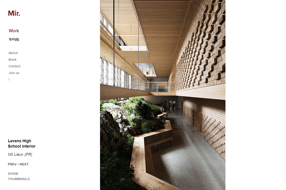 mir architectural rendering company interface