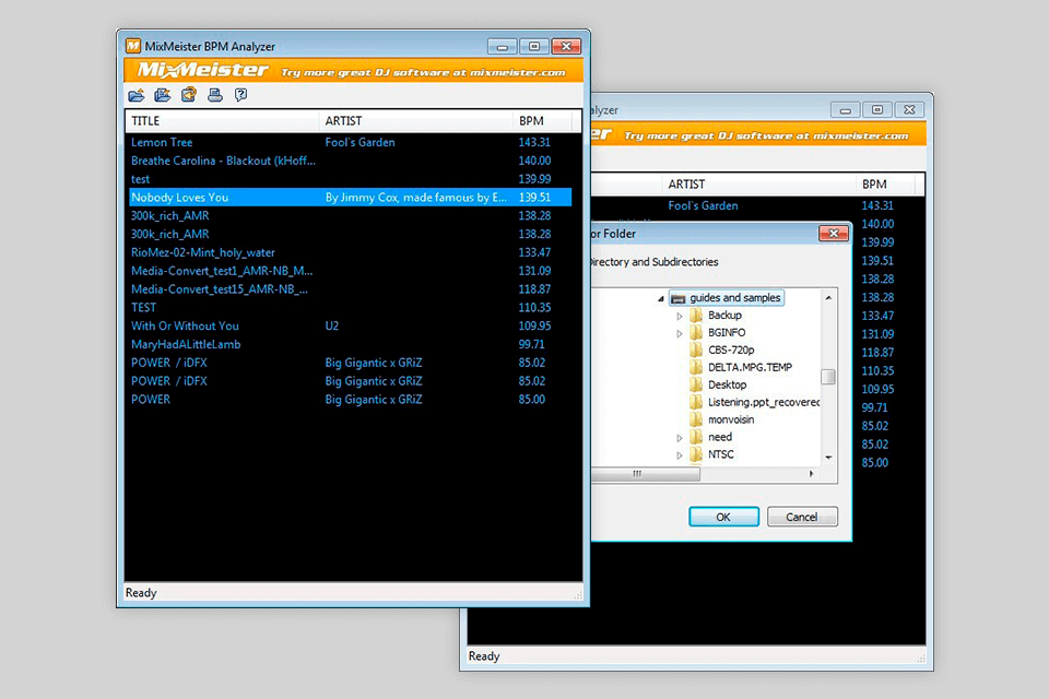 mixmeister bpm analyzer