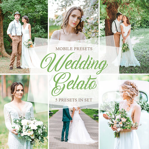 banner mobile presets wedding gelato