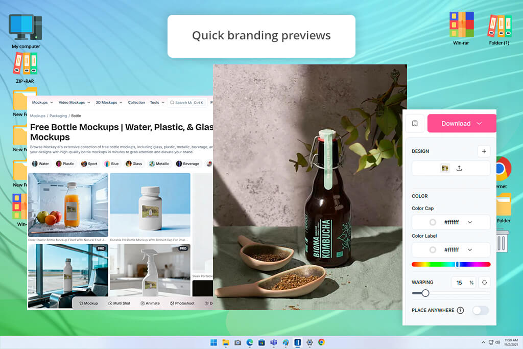 mockey bottle mockup generator
