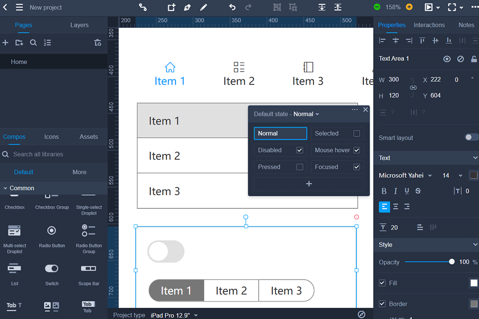 mockplus free wireframe tool interface