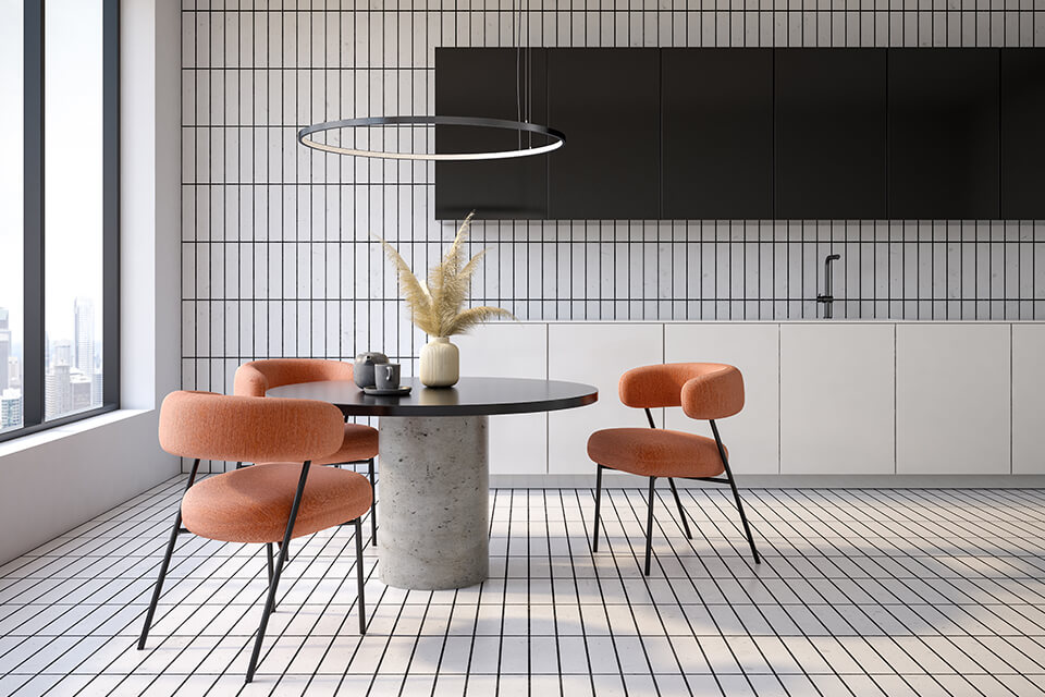 modern style in interior design brightly colored accents