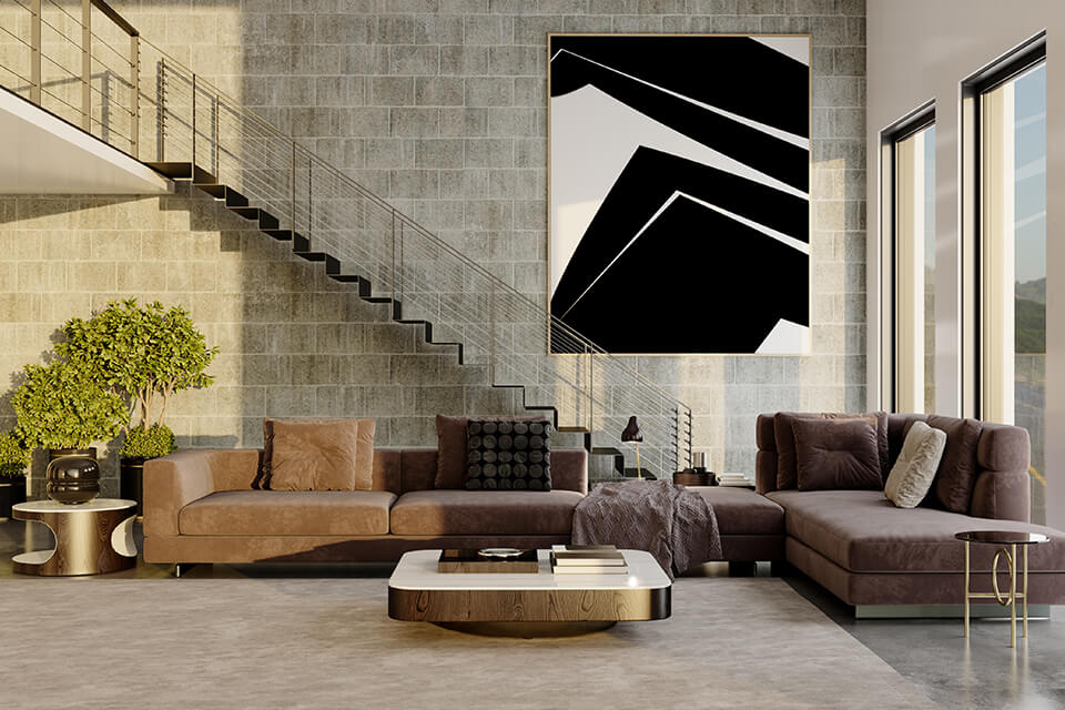 modern style in interior design modern art