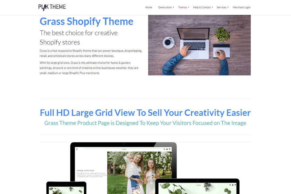 modified grass shopify theme