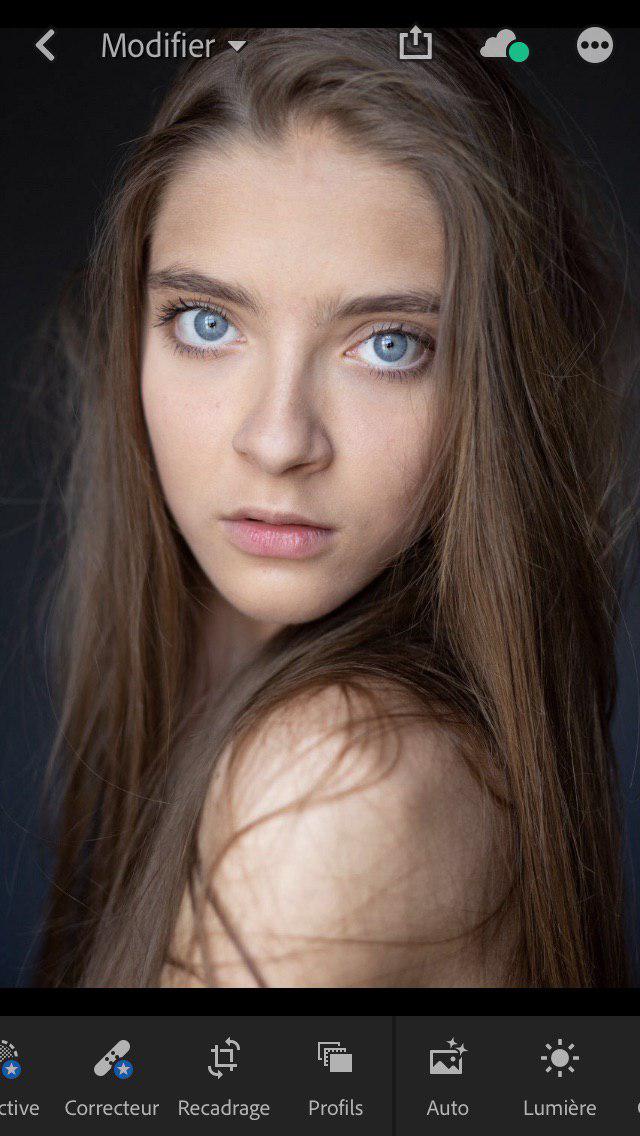 modifier une photo version mobile lightroom cc