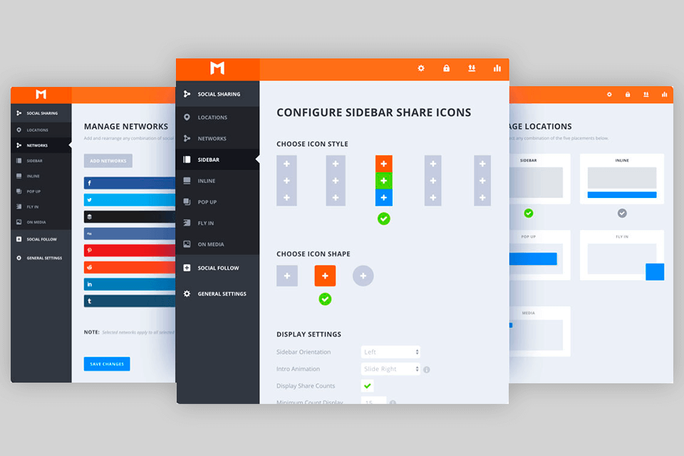 monarch wordpress social media plugin interface