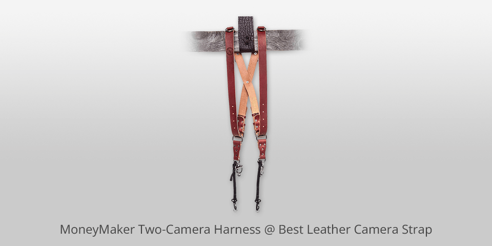 moneymaker two camera harness leather camera strap