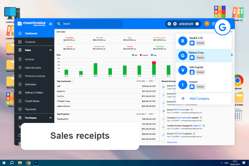 mooninvoice invoicing software for small business