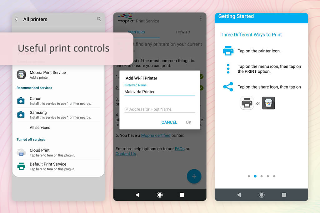 mopria print service interface