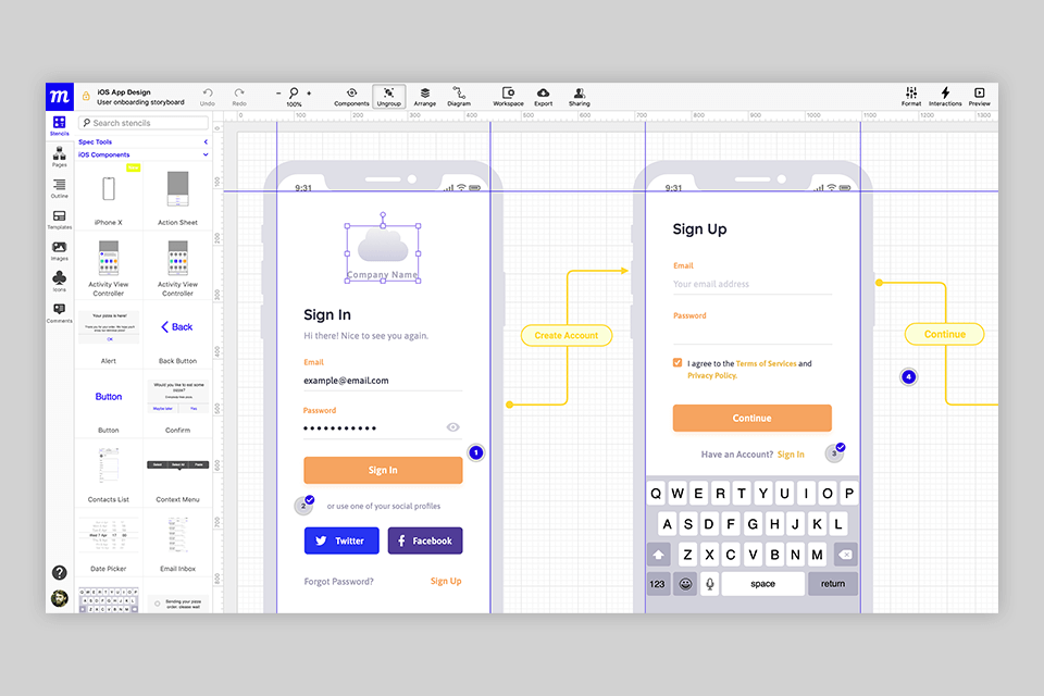 moqups invision alternative interface