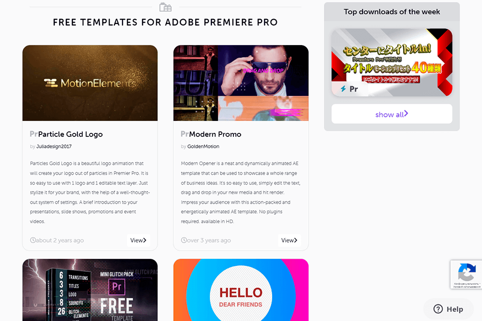 motionelements free adobe premiere templates interface