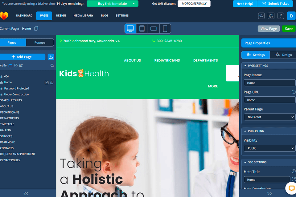 motocms interface
