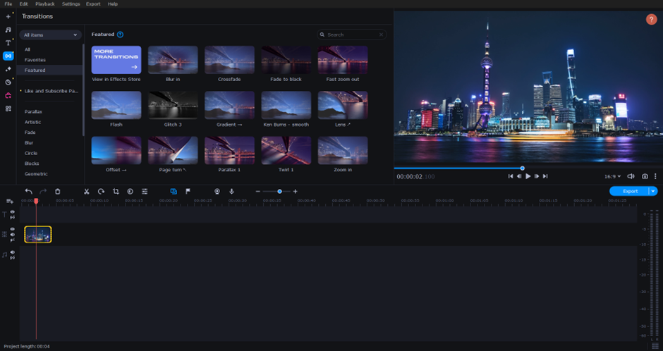 movavi video editing software no watermark interface