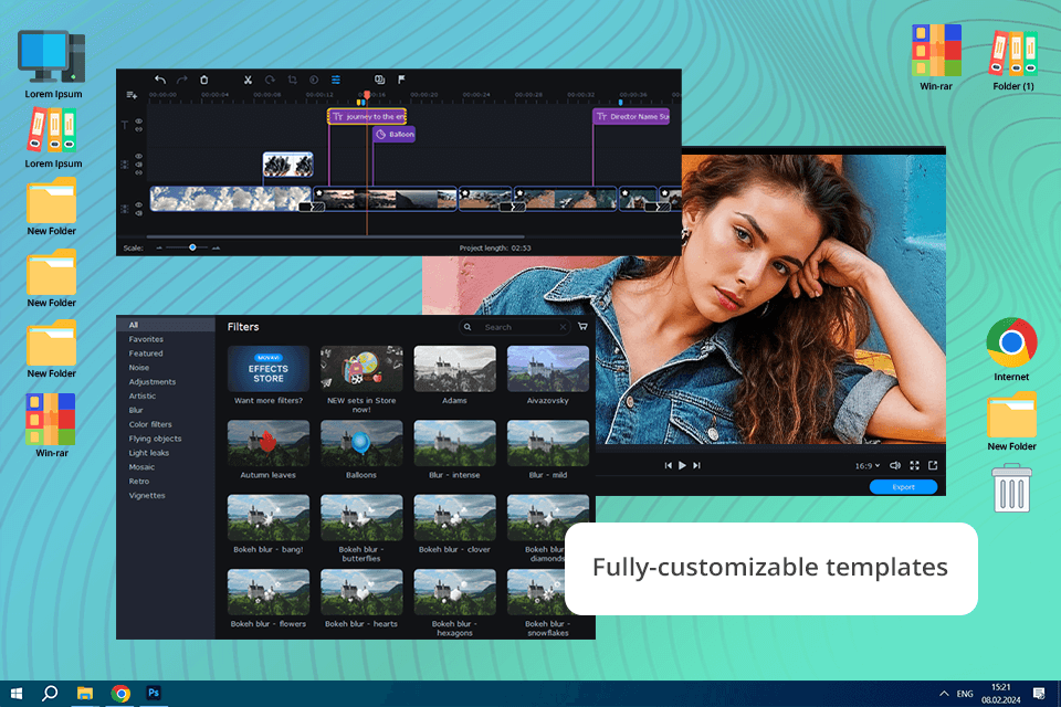 movavi video editor templates