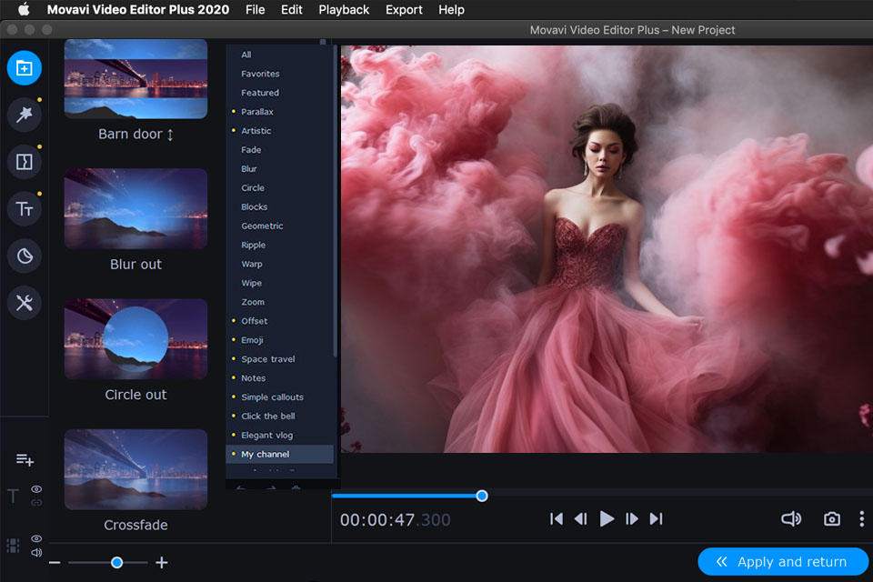 movavi video editor video editing software for mac interface