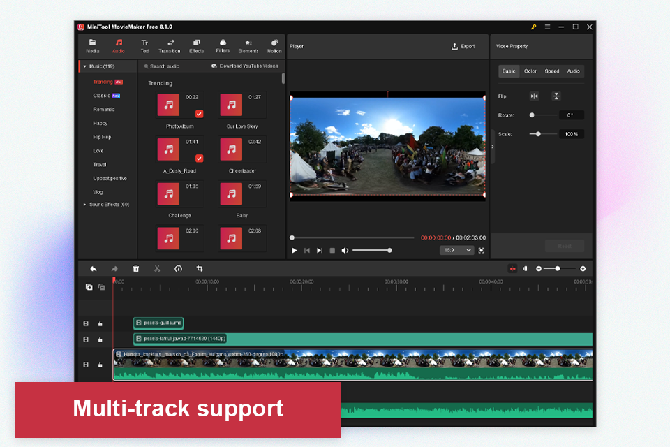moviemaker minitool free 360 video editing software