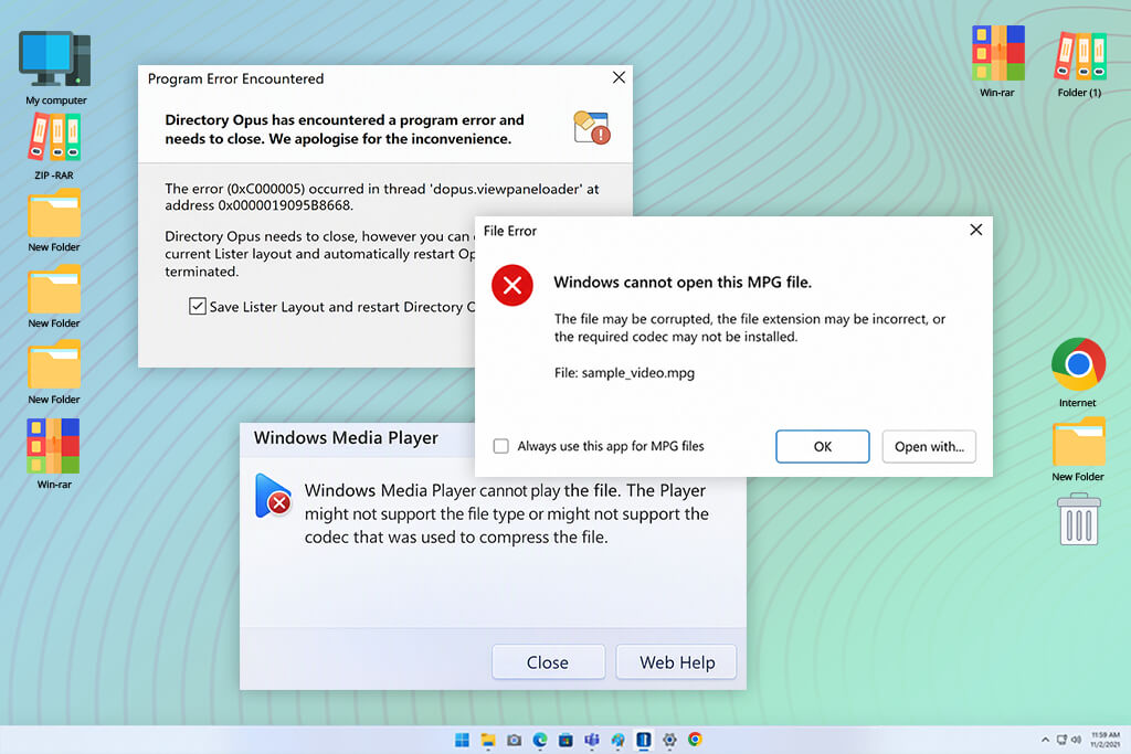 mpg player errors