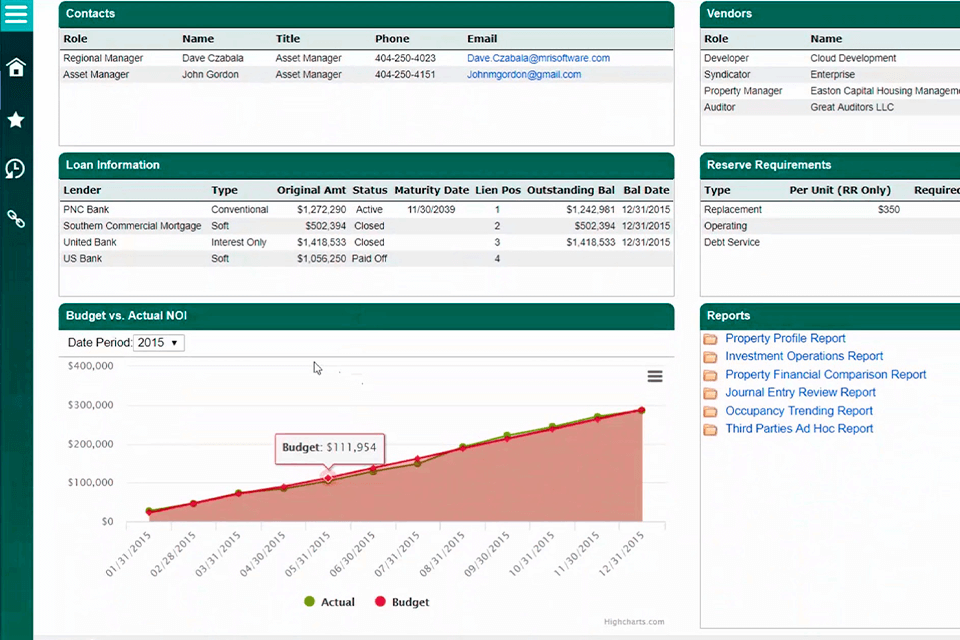 mri real estate property management software interface