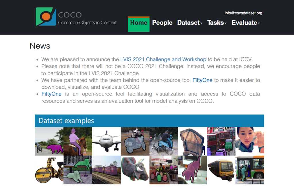 ms coco image dataset for machine learning