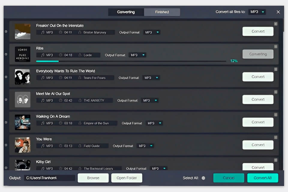 muconvert spotify music converter free drm removal software interface