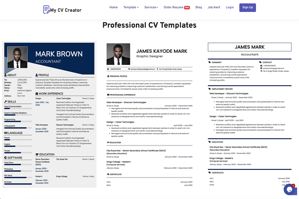 mycvcreator ai resume builder