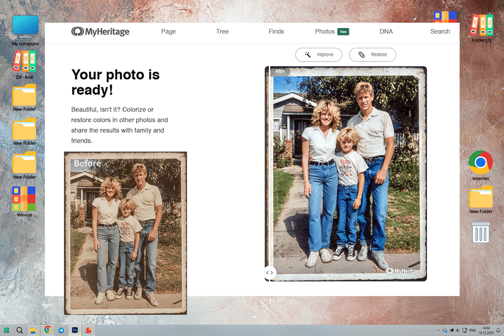 myheritage ai photo restoration tool
