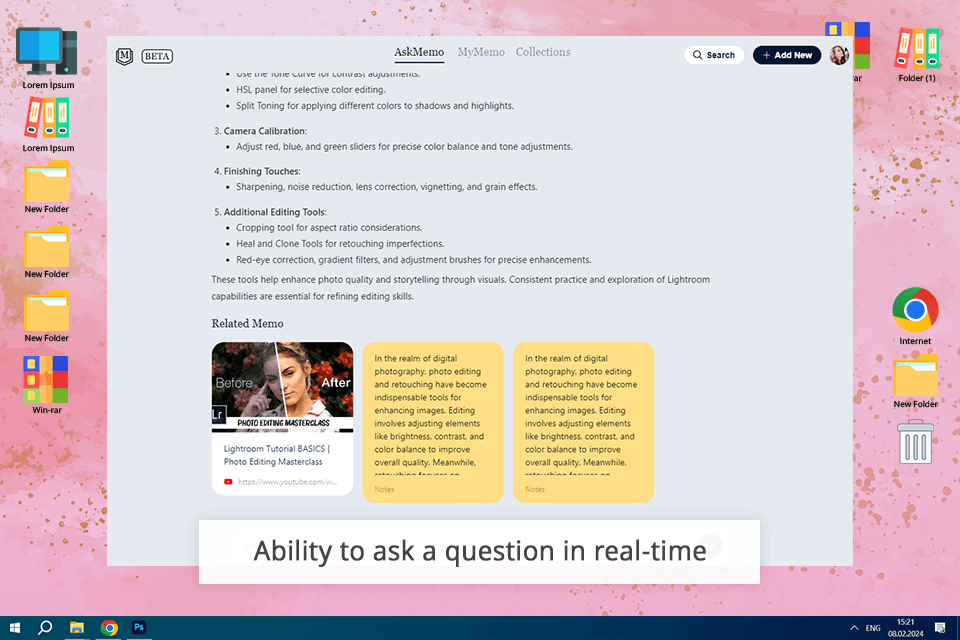 mymemo ai ask question feature