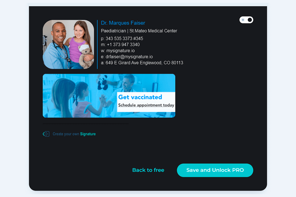 mysignature email signature creation