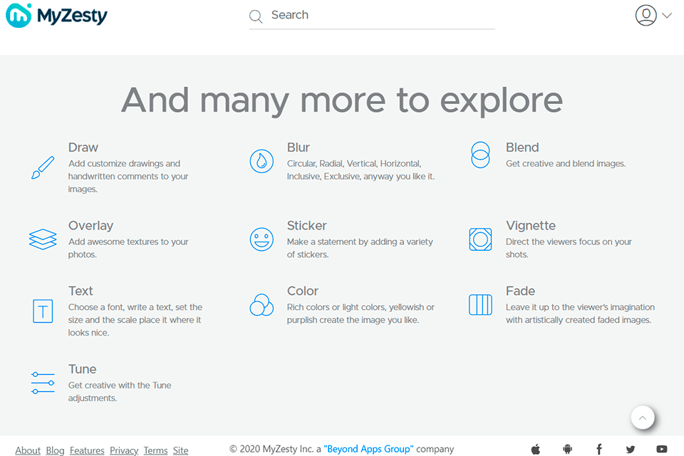 myzesty interface features