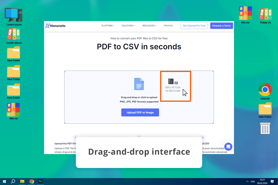 nanonets pdf to csv converter