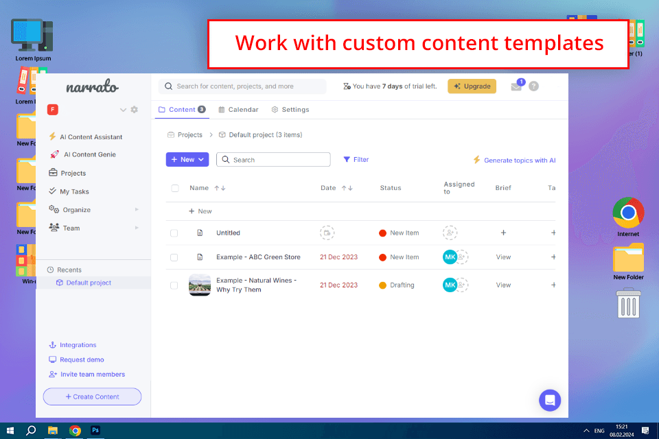 narrato.io best free ai website