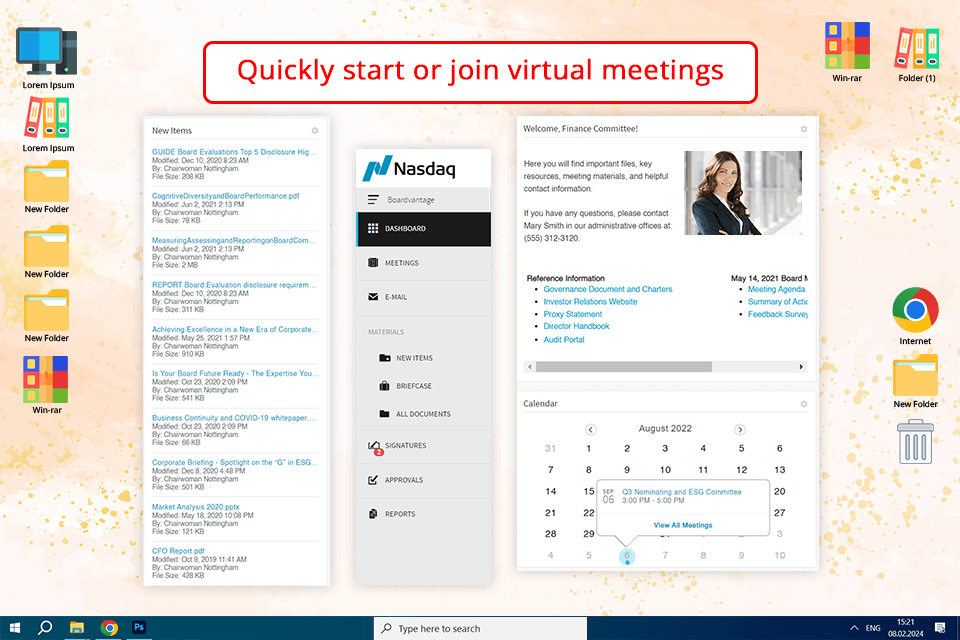 nasdaq boardvantage board management software interface