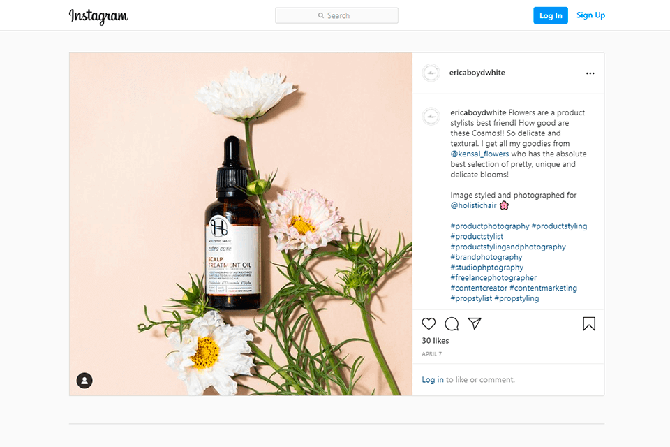 natural flowers product photography props